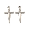 Non-Tarnish 304 Stainless Steel Pendants, Sword Charm, Stainless Steel Color, 24x13.5x2mm, Hole: 1.4mm
