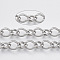 Tarnish Resistant 304 Stainless Steel Curb Chains, Twisted Chains, with Spool, Unwelded, Textured, Stainless Steel Color, Big Link: 13.5x10x2mm, Small Link: 10x7.5x2mm, about 32.8 Feet(10m)/roll