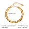 7.1MM Stainless Steel Curb Chain Bracelets for Unisex, Golden, 6-1/2 inch(16.5cm)