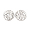 Non-Tarnish 304 Stainless Steel Pendants, Hammered Flat Round Charms, Stainless Steel Color, 29.5x2.5mm, Hole: 2.5mm