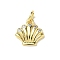 Brass Micro Pave Cubic Zirconia Charms, Shell Shape, Rack Plating, Long-Lasting Plated, Cadmium Free & Lead Free, with Jump Ring, Real 18K Gold Plated, 11x11x2mm, Hole: 3.4mm