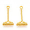 Alloy Pendants, Rake Charms, Cadmium Free & Lead Free, Real 18K Gold Plated, 20x9.5x2mm, Hole: 1~1.2mm