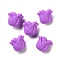 Rose Shape Silicone Beads, Medium Orchid, 20x22x15mm, Hole: 3mm