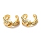 Rack Plating Brass Micro Pave Cubic Zirconia Criss Cross Cuff Earrings, Non Piercing Earrings, Cadmium Free & Lead Free, Real 18K Gold Plated, 14.5x14x6.5mm
