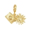 Brass Sun Camera European Dangle Charms, Large Hole Pendants, Rack Plating, Long-Lasting Plated, Cadmium Free & Lead Free, Real 18K Gold Plated, 26.5mm, Hole: 5.5mm