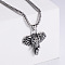 Vintage Stainless Steel Indian Elephant Pendant Necklaces for Men, Stainless Steel Color