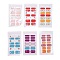 Fruit Floral Leopard Print Full Wrap Nail Polish Stickers, Self-Adhesive Glitter Powder Nail Decal Strips, with Free Manicure Buffer Files, Mixed Color, 25x8.5~15mm, 14pcs/sheet