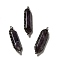 Natural Amethyst Big Pointed Pendants, Faceted Bullet Charms, with Antique Silver Tone Brass Chain and Stannum, Lead Free & Cadmium Free, 52~57x17~17.5x13~13.5mm, Hole: 4mm