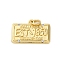 Brass Micro Pave Cubic Zirconia Pendants, California License Plate, with Jump Ring, Long-Lasting Plated, Cadmium Free & Lead Free, Rack Plating, Real 18K Gold Plated, 12x18x2.5mm, Hole: 3mm
