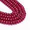 Natural White Jade Bead Strands, Dyed, Faceted, Rondelle, FireBrick, 4~5x3mm, Hole: 0.5mm, about 115~120pcs/strand, 13.39~13.98 inch(34~35.5cm)