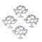 Tarnish Resistant 201 Stainless Steel Links connectors, Laser Cut, Tree of Life, Stainless Steel Color, 16x17x1mm, Hole: 1.4mm