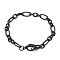 Unisex 304 Stainless Steel Figaro Chain Bracelets, with Toggle Clasps, Electrophoresis Black, 8-1/2 inch(21.5cm)