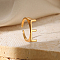 Alloy Adjustable Open Cuff Rings, Real 18K Gold Plated, Letter E, Inner Diameter: Adjustable