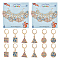 Alloy Enamel Flat Round &   Rectangle & Triangle Pendant Locking Stitch Markers, 304 Stainless Steel Clasp Stitch Marker, Mixed Color, 3.2~3.3cm, 3 style, 4pcs/style, 12pcs/set