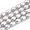 Natural Cultured Freshwater Pearl Beads Strands, Dyed, Potato, Light Grey, 5~6x3~4.5mm, Hole: 0.5mm, about 62pcs/strand, 14.7 inch