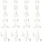 24Pcs 6 Style 201 and 304 Stainless Steel Pendants, Laser Cut, for Halloween, Mixed Shape, Stainless Steel Color, 12~39.5x11~35x1mm, Hole: 1.2~2mm, 4pcs/style
