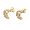 Moon Brass Micro Pave Clear Cubic Zirconia Cartilage Earrings, Golden, 7.3x8.9mm