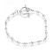Tarnish Resistant 304 Stainless Steel Link Chain Bracelets, with Toggle Clasps, Round, Stainless Steel Color, 7-1/2 inch(19cm), 3~3.5mm