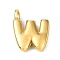Ion Plating(IP) 304 Stainless Steel Pendants, Letter Charm, Real 18K Gold Plated, Letter W, 18x15.5x4mm, Hole: 1.6mm