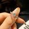 Rhodium Plated 925 Sterling Silver Pave 8.2x4.9mm Moissanite Finger Rings for Women, Platinum, Inner Diameter: 18.2mm