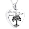 Tarnish Resistant Heart with Tree Urn Ashes Pendant Necklace, Word Pattern 316L Stainless Steel Pet Memorial Jewelry for Men Women, Stainless Steel Color, pendant: 25x20mm