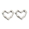 Non-Tarnish 304 Stainless Steel Linking Rings, Heart, Stainless Steel Color, 16.5x19x2.5mm, Inner Diameter: 13x11mm