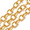 Oval Oxidation Aluminum Cable Chains, Unwelded, with Spool, Golden, Link: 21x16x3mm, about 10m/roll