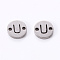 Tarnish Resistant 201 Stainless Steel Links, Laser Cut, Flat Round with Letter, Letter.U, 6x6x1mm, Hole: 0.8mm