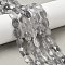 Natural Cloudy Quartz Beads Strands, Faceted, Flat Oval, 14~14.5x10~10.5x5mm, Hole: 1mm, about 29pcs/strand, 15.94 inch(40.5cm)