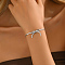Non-Tarnish Stainless Steel Herringbone Chain Bracelets, Butterfly Link Bracelet for Women Daily Wear, Stainless Steel Color, 6-3/8 inch(16.3cm)