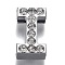 Alloy Letter Slide Charms, with Crystal Rhinestone, Cadmium Free & Lead Free, Platinum, Letter.I, 20x11.5x6.5mm, Hole: 3x18mm