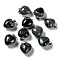 Natural Kambaba Jasper Pendants, with Platinum Brass Loops, Puffy Heart, 18~19x15~15.5x7~10mm, Hole: 6x2.5~3mm