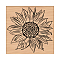 CRASPIRE Wooden Rubber Stamp Sunflower Decorative Wood Stamps Vintage Wood Mounted Rubber Stamps for Card Making DIY Art Crafts Scrapbooking Journal Diary Letter Planner