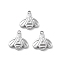 304 Stainless Steel Charms, Bee Charm, Anti-Tarnish, Stainless Steel Color, 10x9.5x2mm, Hole: 1.2mm