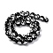 Handmade Lampwork Beads, Hand Drawn Beads, Round with Yin-yang, Black, 10~11x9.5mm, Hole: 1.4mm