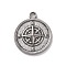 Non-Tarnish 304 Stainless Steel Pendants, Flat Round with Compass, Stainless Steel Color, 19x16x2mm, Hole: 2mm