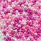 Opaque Resin Imitation Pearl Beads, No Hole, Round, Fuchsia, 2.5~5mm, about 500pcs/bag