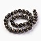 Handmade Gold Sand Lampwork Beads Strands, Luminous, Round, Black, 10mm, Hole: 1.2mm, about 40pcs/strand, 14.3 inch(38cm)
