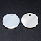 Natural White Shell Mother of Pearl Shell Pendants, Flat Round, White, 20x2mm, Hole: 2mm