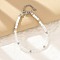 304 Stainless Steel Beaded Bracelets for Women, Column, with Glass & Steel & Plastic Imitation Pearl Beads, White, 7-3/8 inch(18.7cm)