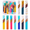 20Pcs 10 Styles Resin & Walnut Wood Big Pendants, Three Tone, with Foil, Rectangle, Mixed Color, 51x7x3mm, 2pcs/style