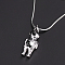 Cute Stainless Steel Spaceman Pendant Necklaces for Women's Daily Wear, Stainless Steel Color