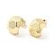 Hexagon Brass Stud Earrings, Half Hoop Earrings, Real 18K Gold Plated, 15x11.5mm