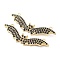 Rack Plating Brass with Clear Grade AAA Cubic Zirconia Pendants, Bat, Cadmium Free & Lead Free, Real 18K Gold Plated, 13x39x3mm, Hole: 1.2mm