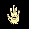 304 Stainless Steel Pendants, Laser Cut, Palm with Eye, Golden, 30x18x1mm, Hole: 1.6mm