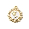 Alloy Pendants, with Enamel & ABS Plastic Beads, Lead Free & Cadmium Free & Nickel Free, Rack Plating, Flower, White, Golden, 20x17.5x3mm, Hole: 1.6mm
