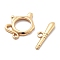 Brass Toggle Clasps, Cadmium Free & Nickel Free & Lead Free, Teapot, Real 18K Gold Plated, Teapot: 17x13x2mm, Hole: 1.2mm; Bar: 18.5x5x2mm, Hole: 1.2mm