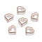201 Stainless Steel Open Heart Charms, Hollow, Rose Gold, 10.5x11x1mm, Hole: 1.6mm