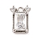 Brass Pave Clear Cubic Zirconia Charms, Platinum, Rectangle, 10x7x2mm, Hole: 1mm
