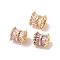 Brass Beads, with Glass, Nickel Free, Column, Golden, Mixed Color, 7x7mm, Hole: 3mm